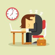 Sleeping businessman Vector flat illustration N4