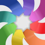 Abstract composition of color arrows