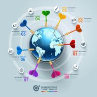 Business world target marketing dart idea N2