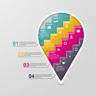 Infographic in the form of steps staircase design concept N4