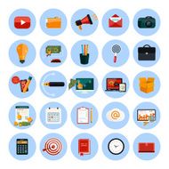 Business office and marketing items icons N19