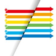 group of color arrow upward