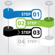 Ribbon style infographics set template