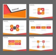 red Multipurpose Infographic elements presentation template flat design set N2