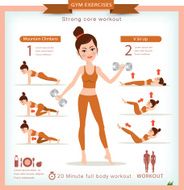 Sport and fitness infographics Home workout Vector N2