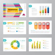 set of infographic presentation template flat design N5