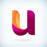 Modern twisted letter u