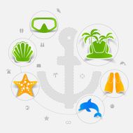 Set of summer tourism icons N537