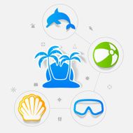 Set of summer tourism icons N538