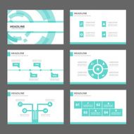Blue technology presentation Templates flat design set for brochure flyer