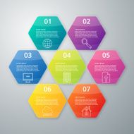 Vector illustration infographics seven hexagons N6