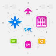 Set of summer tourism icons N539