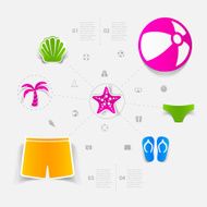 Set of summer tourism icons N540