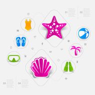 Set of summer tourism icons N542