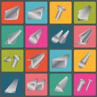 Set of metal profiles icons