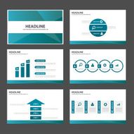 Blue polygon Infographic presentation template flat design