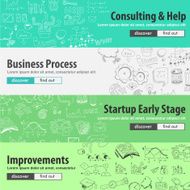Flat design concepts for startups consulting business N2