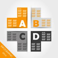 orange infographic cross with four options