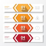 Design flat shadow step number banners graphic or website Vecto N16
