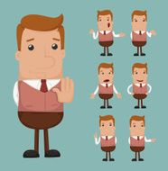 Set of businessman emotion