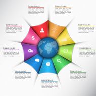 Colorful Triangle with World Globe 9 Options