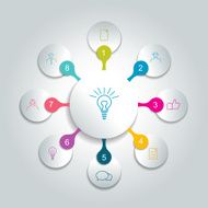 Circle infographic 8 steps round flow chart