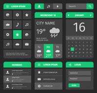 Green and gray mobile interface with login N2
