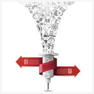 Healthcare And Medical Infographic With Bind Spiral Tag Syringe Diagram N2