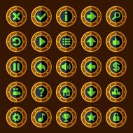 Flat steam punk game buttons