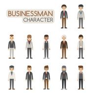 Set of businessman costume characters