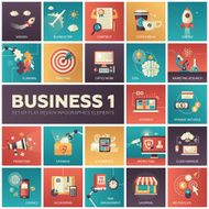 Set of modern flat design business infographics icons N7