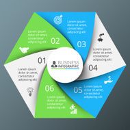 Vector spiral hexagon for infographic