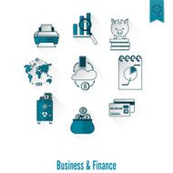 business and finance icon set N376