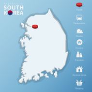 Seoul city Republic of South Korea map infographic Vector Illustration N2