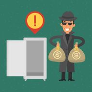 Thief stole money from safe