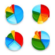 Pie Chart 3d Icons Set