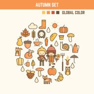 autumn and fall infographic elements N2
