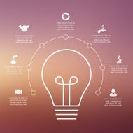 Vector light bulb with circles for infographic