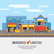 Warehouse exterior Logistic and Delivery vector illustration