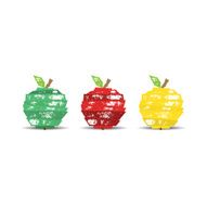 Origami grunge apple from folded paper