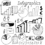 Set of doodle business infographics N2