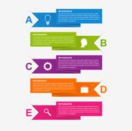 Paper ribbon infographics design template N3