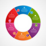 Circle puzzle options infographics template