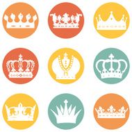 Vector Set of Royal Crown Icons N12