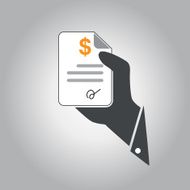 hand hold document money vector icon