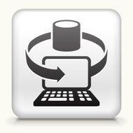 Square Button with Computer &amp; Server N2