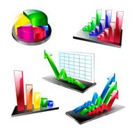 business plan symbol element set icons arrow diagram