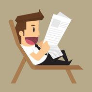 businessman reading a newspaper vector