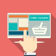 Cyber Monday sales symbols on various devices N2
