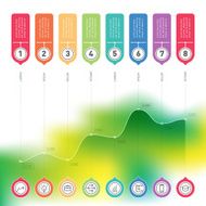 Business chart graph of increase with numbers Vector